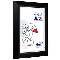 Frame USA Black Series Narrow Black Single Image Picture Frame with Mat