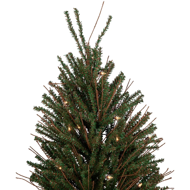 4ft. Pre-Lit Medium Warsaw Twig Artificial Christmas Tree in Burlap Base, Clear Lights