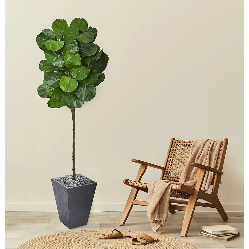 6ft. Fiddle Leaf Tree in Slate Finished Planter