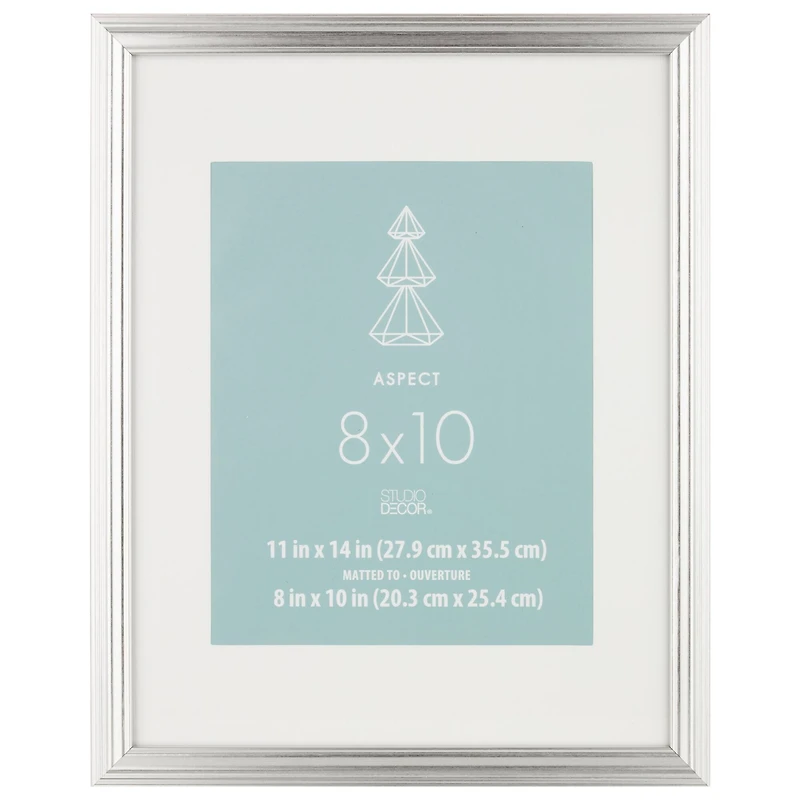 Aspect 8" x 10" Silver Narrow Frame with Mat by Studio Décor®