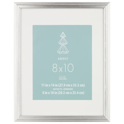 Aspect 8" x 10" Silver Narrow Frame with Mat by Studio Décor®