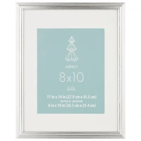 Aspect 8" x 10" Silver Narrow Frame with Mat by Studio Décor®