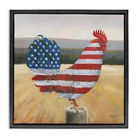 Stupell Industries American Flag Rooster Floater Framed Art
