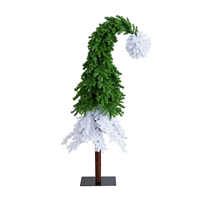 7ft. Pre-Lit Fir Santa’s Hat Artificial Christmas Tree, Clear LED Lights
