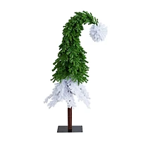 7ft. Pre-Lit Fir Santa’s Hat Artificial Christmas Tree, Clear LED Lights