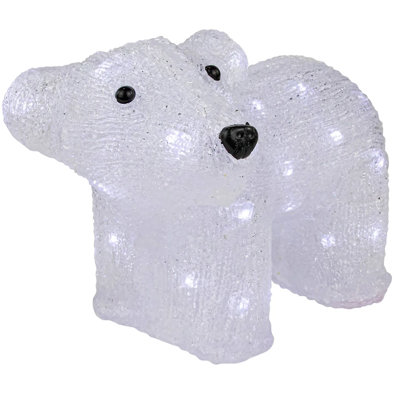 12" Lighted Commercial Grade Acrylic Baby Bear Christmas Display Decoration