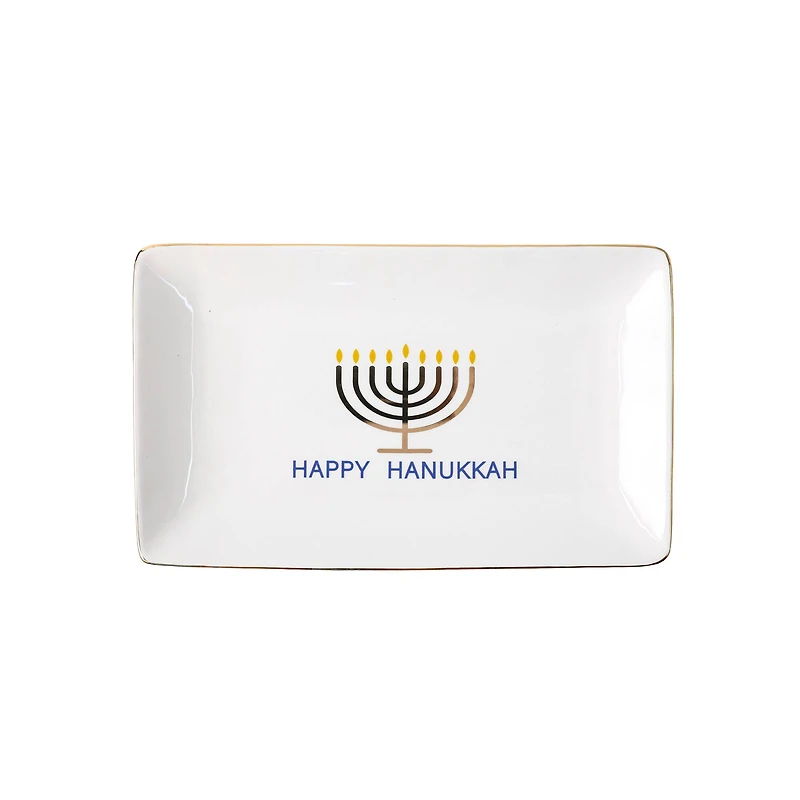 10" x 6" Happy Hanukkah Ceramic Rectangular Plate by Ashland®