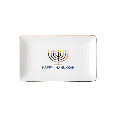 10" x 6" Happy Hanukkah Ceramic Rectangular Plate by Ashland®