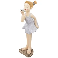 29" Girl with Butterfly Outdoor Garden Statue