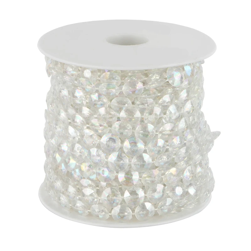10mm Clear AB Faceted Disc Plastic Bead Garland, 50ft. by Bead Landing™