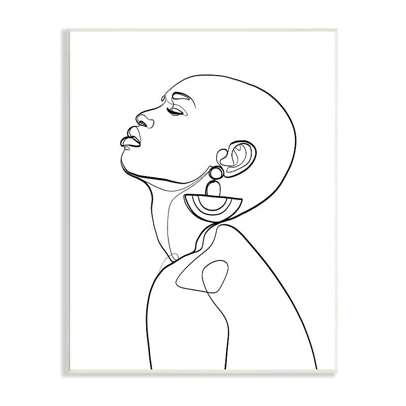 Stupell Industries Woman Wearing Circular Earrings Wall Plaque