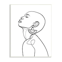 Stupell Industries Woman Wearing Circular Earrings Wall Plaque