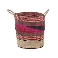 Pink Sea Grass Eclectic Storage Basket Set