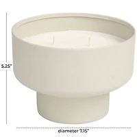 White Wax White Sage Scented Candle with Elevated Matte Light Gray Container