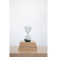 Hello Honey® 8.5" Iridescent Finish Glass Hourglass with Black Sand