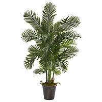 5.75ft. Areca Palm Tree in Decorative Metal Pail with Rope