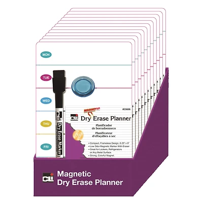 Charles Leonard 6.25" x 9" Magnetic Dry Erase Planner, 12ct.