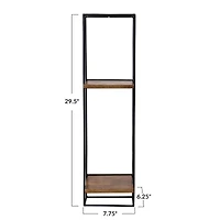 Hello Honey® Natural & Black Modern Metal & Wood Wall Shelf