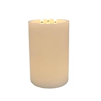 6" x 9" Flickering 3-Wick LED Wax Pillar Candle by Ashland