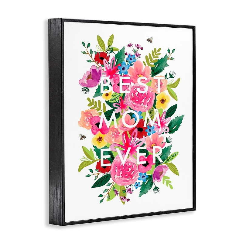 Stupell Industries Floral Best Mom Ever Framed Giclee Art