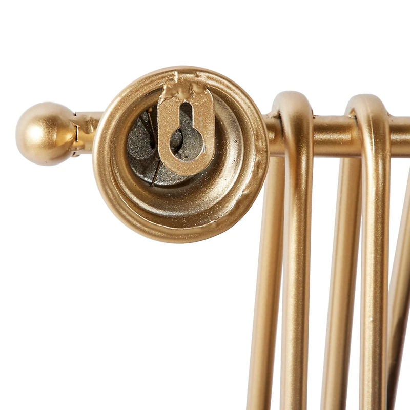 Gold Metal and Wood Modern Wall Shelves, 22" x 26" x 6"