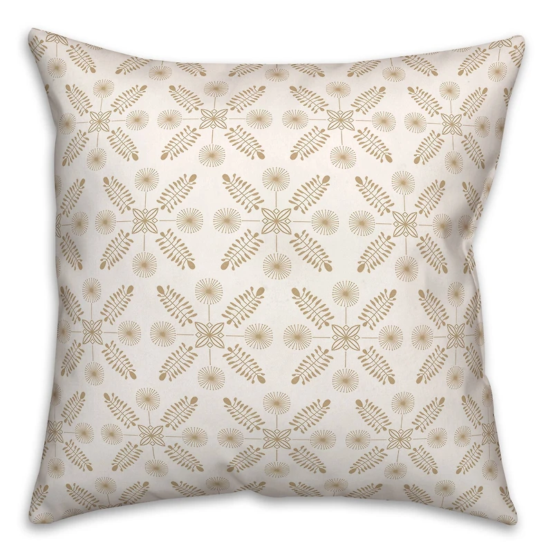 Mod Medallion Pattern Gold 18" x 18" Throw Pillow