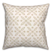 Mod Medallion Pattern Gold 18" x 18" Throw Pillow