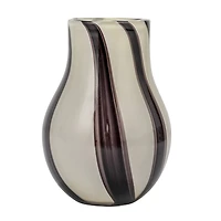 Hello Honey® 7.75" Black & White Striped Glass Vase