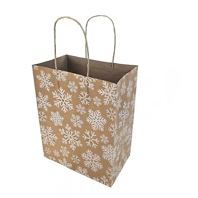 Medium Snowflakes Kraft Gift Bags, 5ct. by Celebrate It™