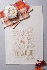 DII® Assorted Check Fall Be Thankful Printed Dishtowel Set