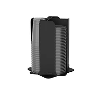 Mind Reader Black 15-Compartment Cup and Lid Organizer and Breakroom and Coffee Condiment Organizer