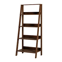 Walker Edison 55" Walnut Modern Ladder Bookshelf