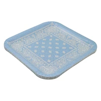 9" Square Blue Bandana Dinner Plates, 10ct. by Celebrate It™