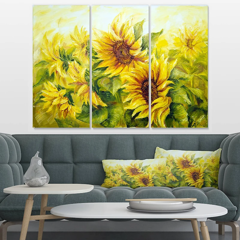 Designart - Bright Yellow Sunny Sunflowers