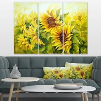 Designart - Bright Yellow Sunny Sunflowers