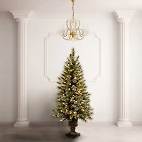 4ft. Pre-Lit Glittery Bristle® Entrance Tree with Warm White LED Lights