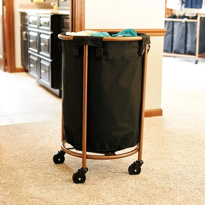 Household Essentials Round Laundry Basket with Wheels