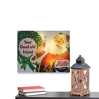 LED Back Lit Red & Green Santa Claus Pepsi Christmas Wall Art