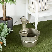 Grey Iron Farmhouse Fountain, 18" x 15" x 17"