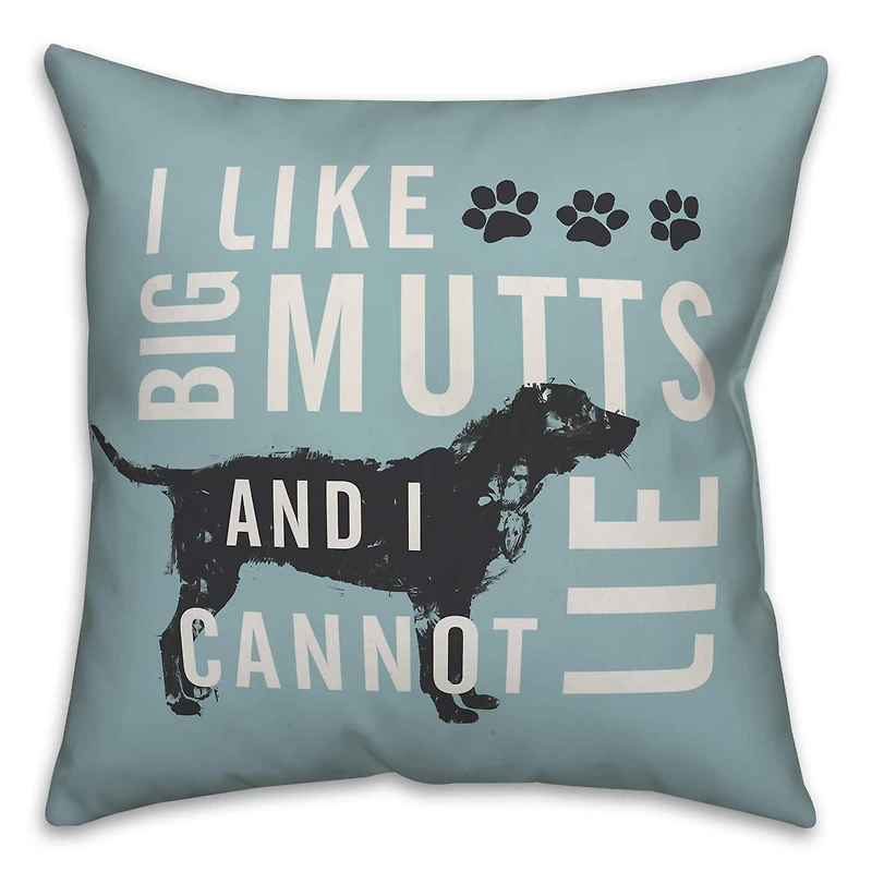 I Like Big Mutts Throw Pillow