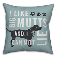 I Like Big Mutts Throw Pillow
