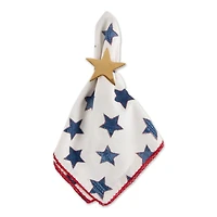 DII® Antique Blue Stars with Embroidered Edge Napkins, 6ct.