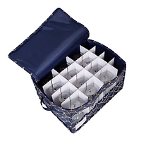 Honey Can Do Golden Scallop Print Stemware Storage Box Set