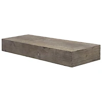 Gray Rustic Wood Floating Wall Shelf