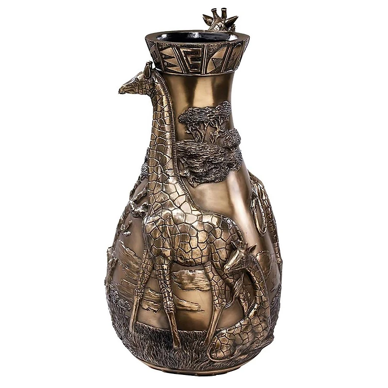Design Toscano® 17" Giraffes of the Savanna Sculptural Vase