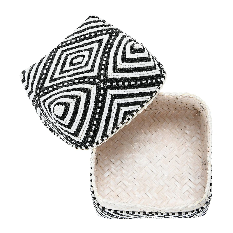 Hello Honey® Black & White Bamboo Containers with Lids Set, 2ct.