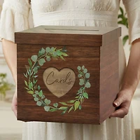 Kate Aspen® Rustic Brown Faux Wood Print Card Box