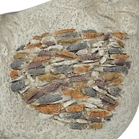 15" Gray Chicken Polystone Farmhouse Garden Sculpture