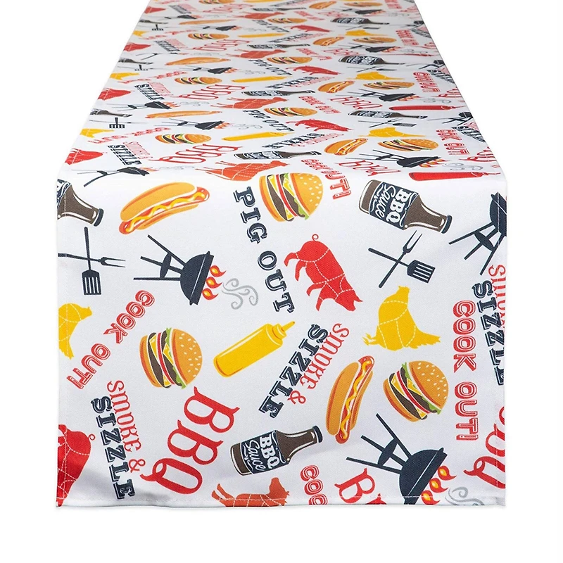 DII® 72" BBQ Fun Print Outdoor Table Runner