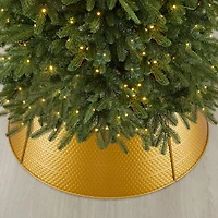 Glitzhome® 40.5" Christmas Gold Hammered Metal Tree Collar
